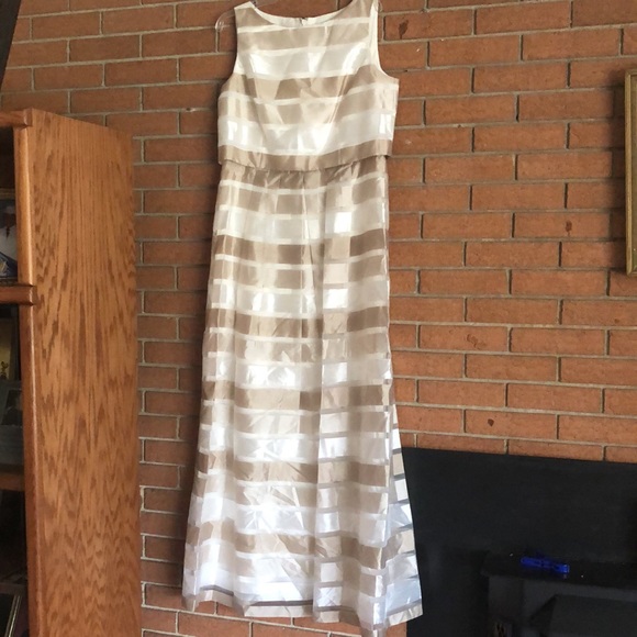 🥂TAHARI🥂STRIPE SHANTUNG POPOVER GOWN🥂 - Picture 4 of 12